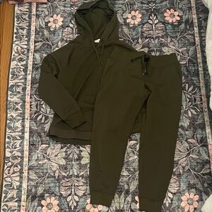 Athletic Works Khaki Hoodie and Jogger Set